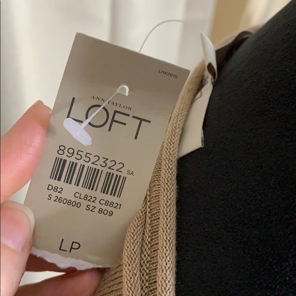 NWT...LOFT lightweight sweater knit top...blue and tan - Picture 4 of 4